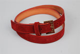 Cintura in vitello scamosciato colore rosso